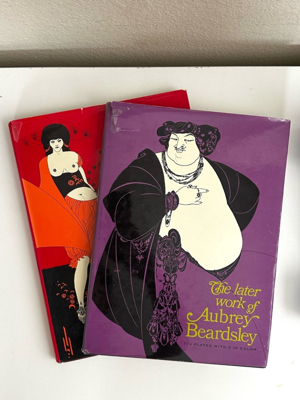 VTG 1967 SET OF 2 Art Illustration Books Early & Later Works of Aubrey Beardsley